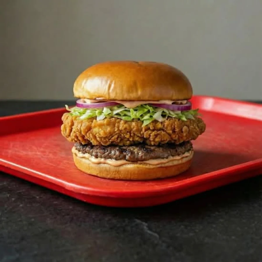 AL Chicken & Beef Burger (Double) from AL Chick
